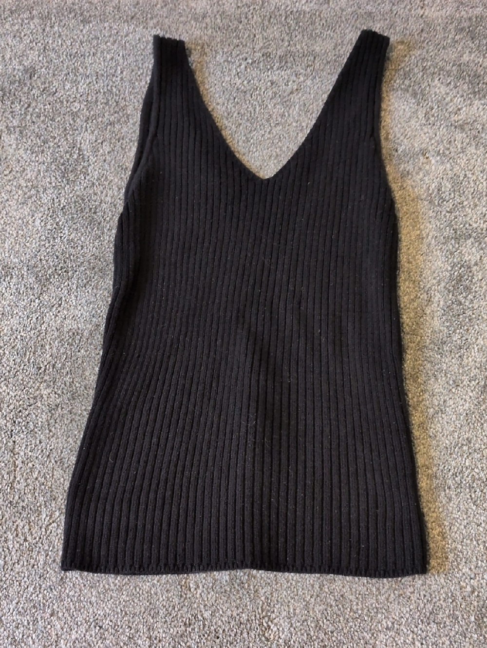 GAP Ribbed Cotton Sweater Tank Black Size Medium